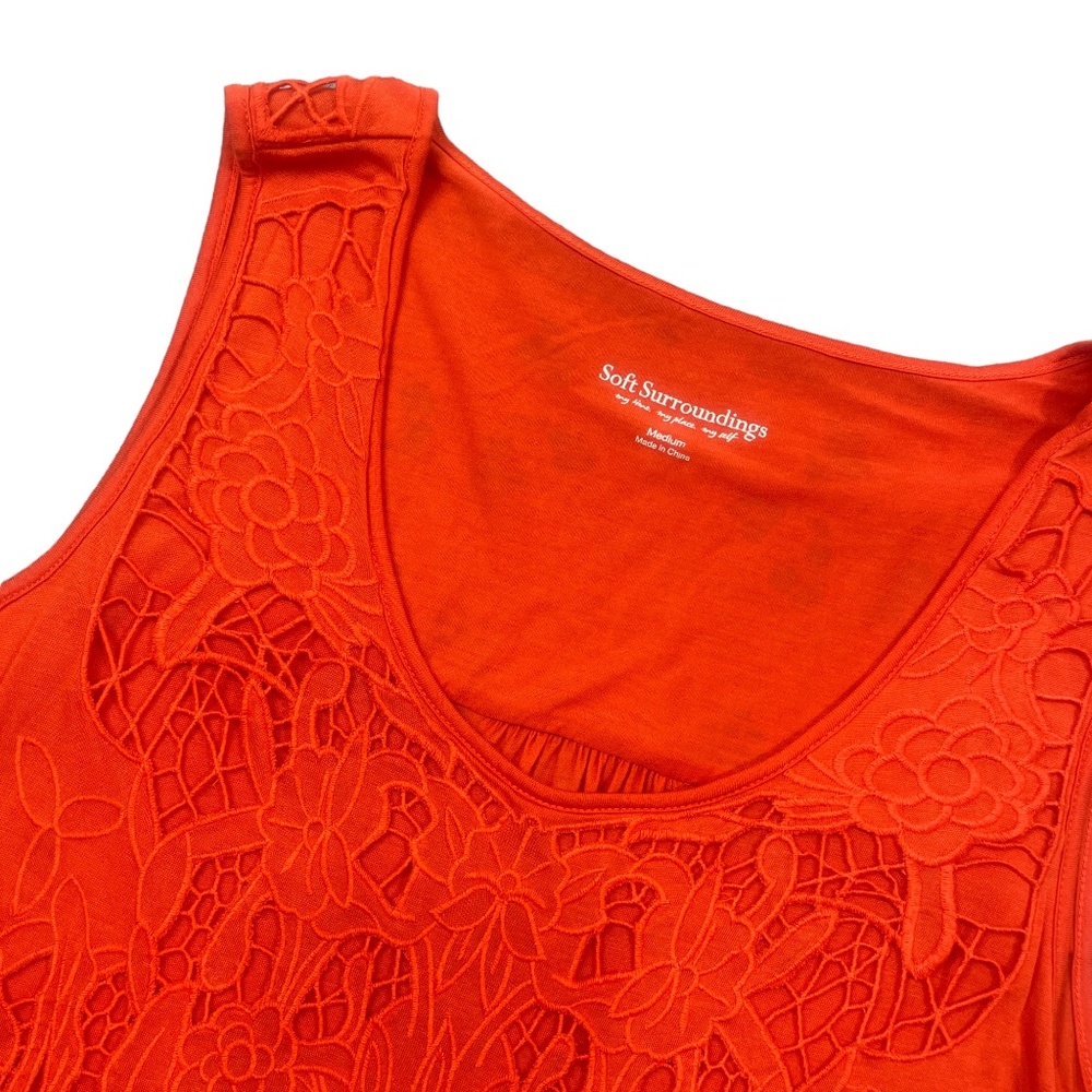 Soft Surroundings Medium Womens Red‎ Sleevelss Top Designer Front